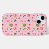 Roze Kerst Telefoonhoesje met Snoep Case-Mate iPhone Case (Achterkant (horizontaal))