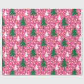 Roze Kerst Thema Cadeaupapier (Vlak)