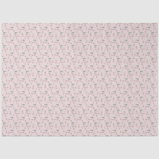 Roze Kerst Tissuepapier (Voorkant)