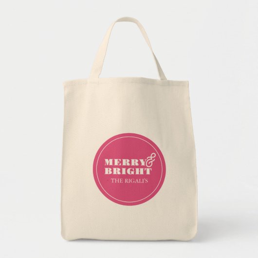 Roze Kerst Tote Tassen (Voorkant)