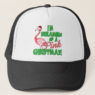 Roze kerst trucker pet