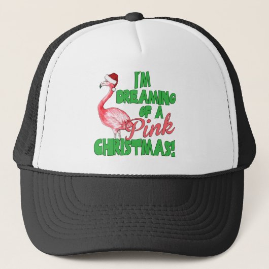 Roze kerst trucker pet (Voorkant)