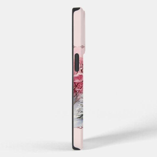 Roze Kerst Vakantiehuis Winter Wonderland Case-Mate iPhone Case (Achterkant / Rechts)