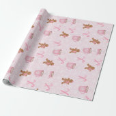 Roze kerst van Gingerbrood Cadeaupapier (Uitgerold)