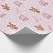 Roze kerst van Gingerbrood Cadeaupapier (Hoek)