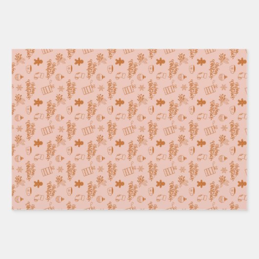 Roze kerst van Gingerbrood Inpakpapier Vel (Voorkant 3)