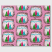 Roze kerst van Merry Cadeaupapier (Vlak)
