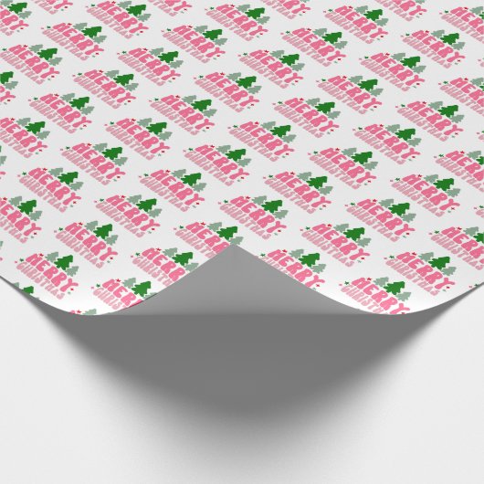 Roze kerst van Merry Cadeaupapier (Hoek)