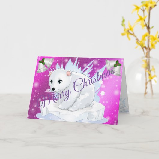 Roze kerst van Merry Kaart (Gele Bloem)