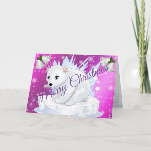 Roze kerst van Merry Kaart (Voorkant)