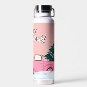 Roze kerst van Merry Waterfles (Achterkant)