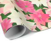 Roze kerst van Poinsettia Cadeaupapier (Rol Hoek)