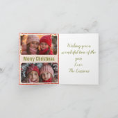 Roze kerst van Poinsettia Feestdagen Kaart (Binnen)