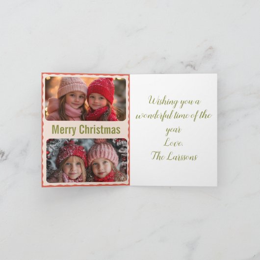 Roze kerst van Poinsettia Feestdagen Kaart (Binnen)