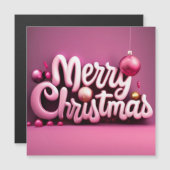 Roze Kerst Vrolijk Kerstfeest vakantie 3D letterty (Voorkant / Achterkant)