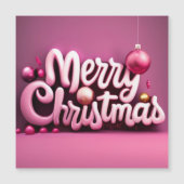 Roze Kerst Vrolijk Kerstfeest vakantie 3D letterty (Voorkant)