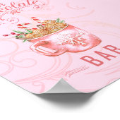 Roze Kerst Warme Chocolade Bar Bord Poster (Hoek)