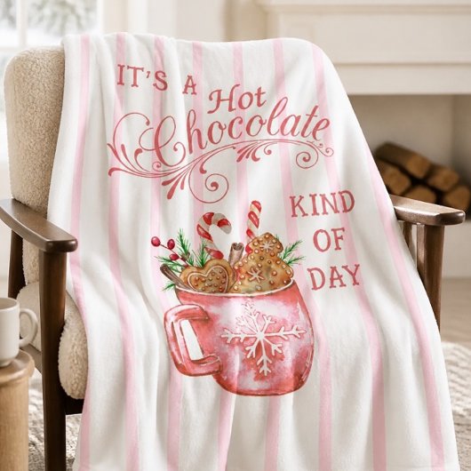 Roze Kerst Warme Chocolade Mok Fleece Deken