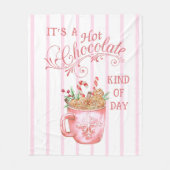 Roze Kerst Warme Chocolade Mok Fleece Deken (Voorkant)