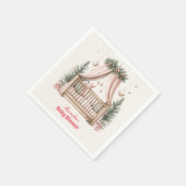 Roze Kerst Wieg Baby shower Servet (Hoek)