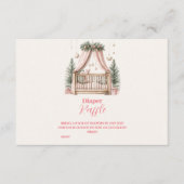 Roze Kerst Wieg Diapper Raffle Informatiekaartje (Voorkant)