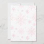 Roze Kerst Winter Ornamenten Baby Meisje Douche Kaart (Achterkant)