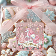Roze Kerst Wonderland Eenhoorn
