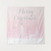 Roze kerst Wonderland Wandkleed (Voorkant)