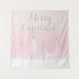 Roze kerst Wonderland Wandkleed