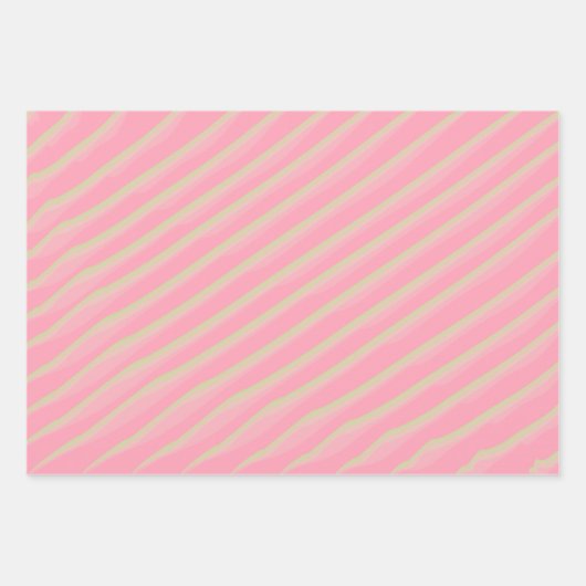 Roze Kerst Wrapping Papier Unieke Waterverf Inpakpapier Vel (Voorkant 3)