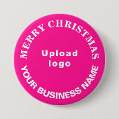 Roze Kerst Zakelijk Ronde Vorm Button (Voorkant)