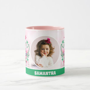 Roze Kerst Zeemeermin Kinder Foto Hot Chocolate Mok