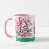 Roze Kerst Zeemeermin Kinder Foto Hot Chocolate Mok (Links)