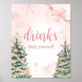 Roze Kerst Zijn Koude Buiten Baby shower Drink Poster (Voorkant)