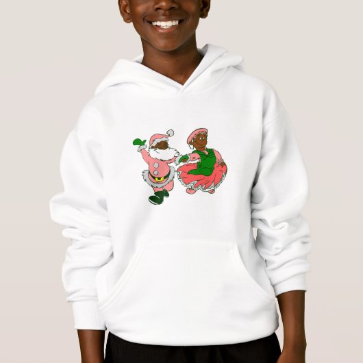 roze kerst zwarte kerstman vrouw (Voorkant)