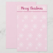 Roze kerstationery briefpapier (Voorkant / Achterkant)