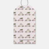  roze kerstauto cadeaulabel (Achterkant)