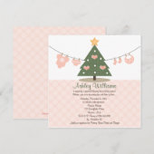 Roze kerstbaby Shower-uitnodigingen Kaart (Voorkant / Achterkant)