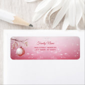 Roze Kerstbal Retour Adres Label (Insitu)