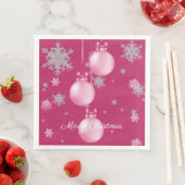 Roze Kerstbal Servet (Insitu)