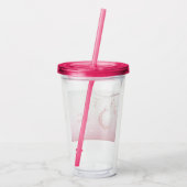 Roze Kerstbal Vakantie Acryl Tumbler Acryl Drinkbeker (Achterkant)