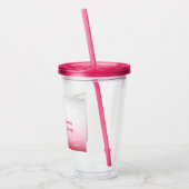 Roze Kerstbal Vakantie Acryl Tumbler Acryl Drinkbeker (Links)