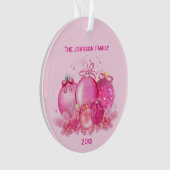 Roze Kerstballen Ornament (voorkant)