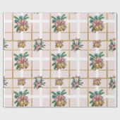  roze kerstbellen cadeaupapier (Vlak)