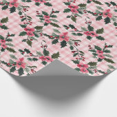 Roze kerstbloem inpakpapier (Hoek)