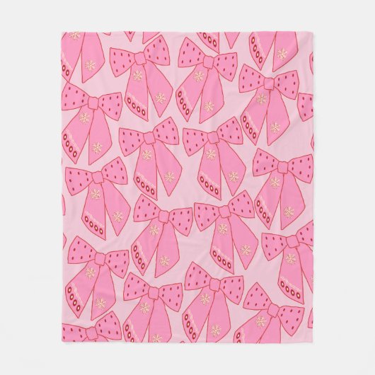 Roze kerstbogen fleece deken (Voorkant)
