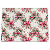 Roze kerstbogen groot cadeauzakje (Voorkant)