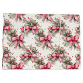 Roze kerstbogen groot cadeauzakje (Achterkant)