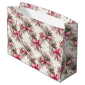 Roze kerstbogen groot cadeauzakje (Achterkant Gekanteld)