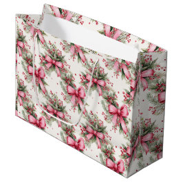 Roze kerstbogen groot cadeauzakje